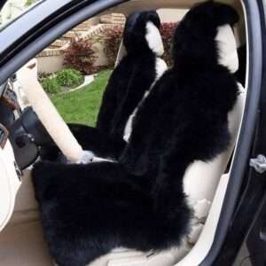 black lambskin wool seat cover