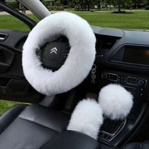 white steering wheel covers